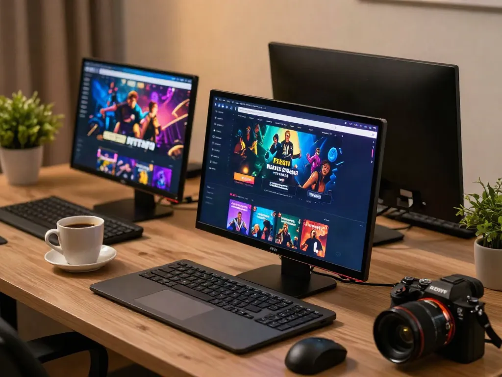 Engaging scene of betting sites not on GamStop displayed on a laptop in a cozy setting.