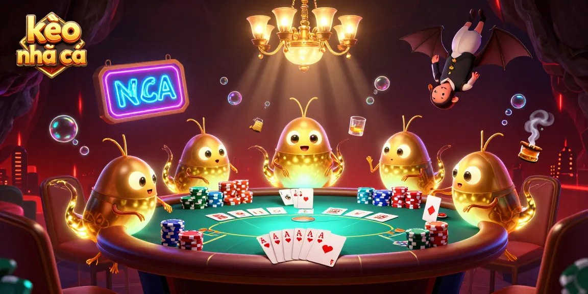 Engage with kèo nhà cái while enjoying a vibrant cave casino illuminated by glowworms and showcasing poker excitement.