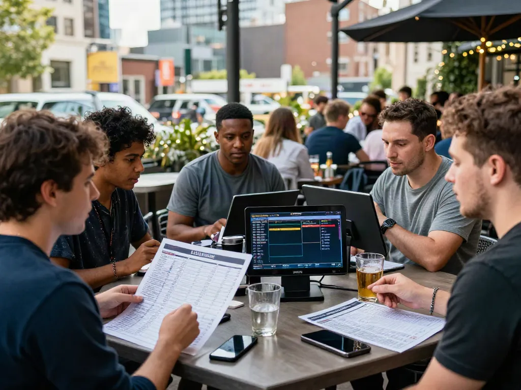 Exciting outdoor atmosphere showcasing individuals discussing betting sites not on GamStop.