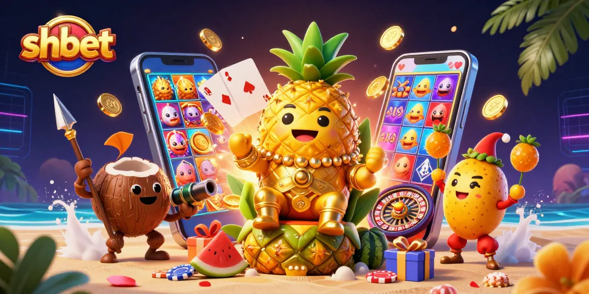 Engage with shbet's lively casino scene featuring the golden pineapple king and exciting game elements.