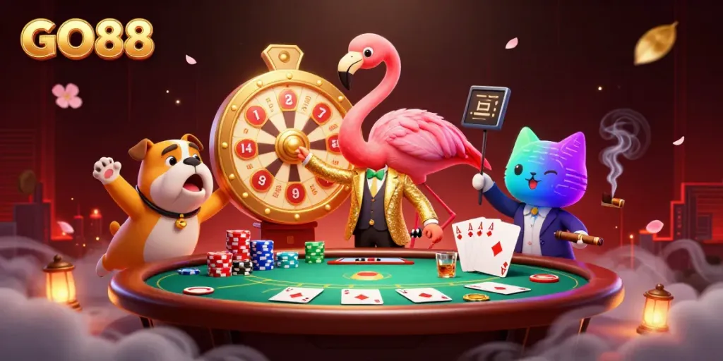 Experience GO88 casino excitement with charismatic characters and dynamic game elements.