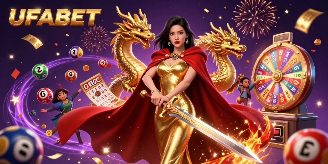 Engage in thrilling casino adventures with UFABET's stunning 3D illustration showcasing dynamic games and characters.