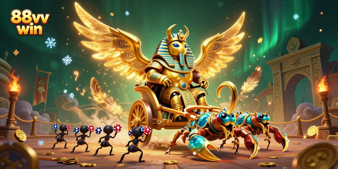 Experience thrilling gameplay with 88vv win in this vibrant 3D casino scene, featuring iconic elements of fortune.