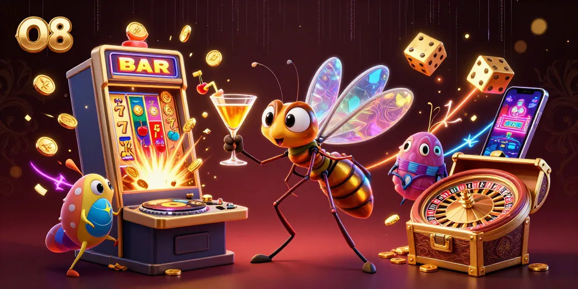 Experience thrilling gameplay at O8 with an animated surprise featuring a cascade of exciting casino elements.