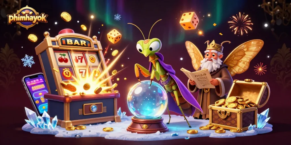 Experience thrilling wins with phimhayok at a vibrant casino scene bursting with action.